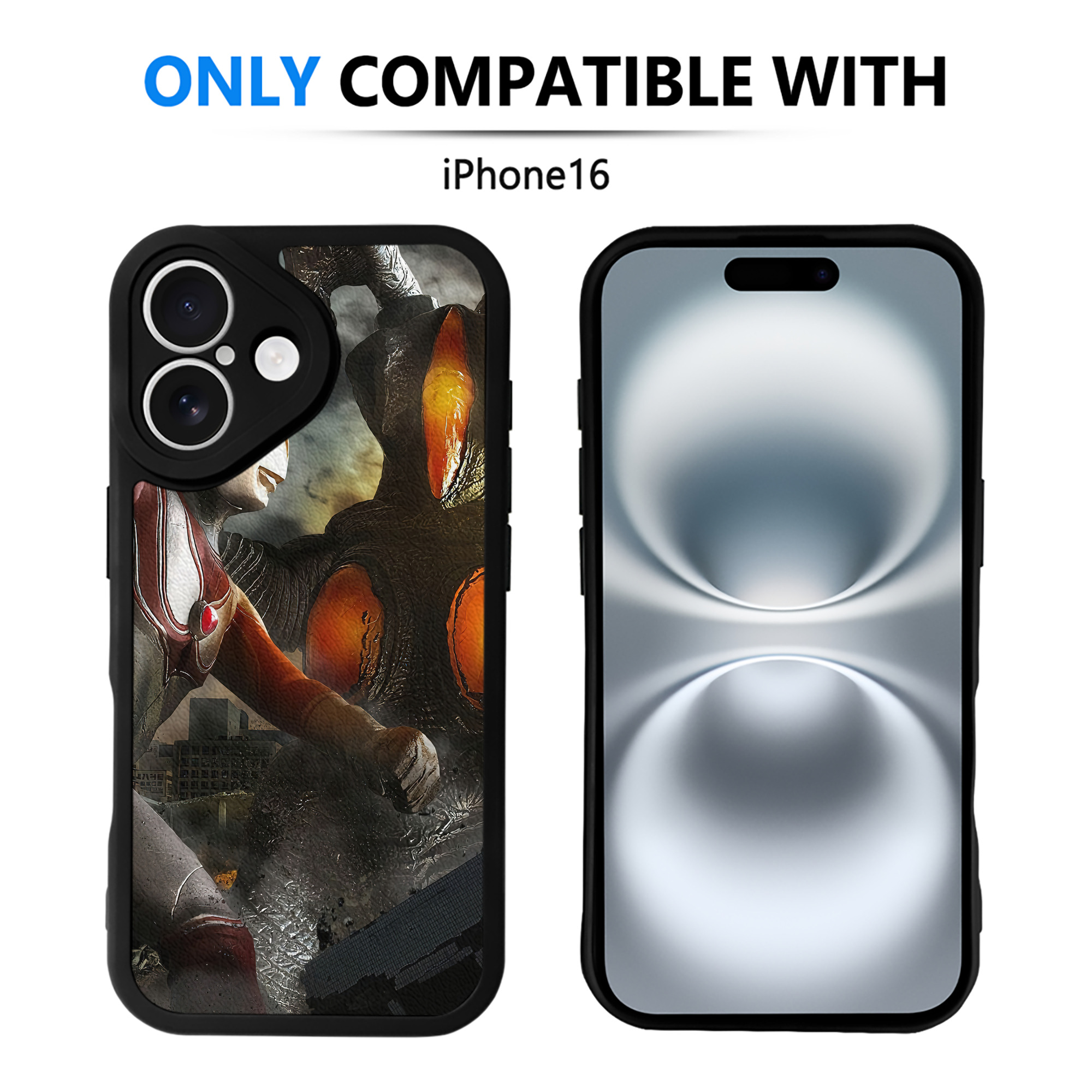 （画像用） ウルトラマン Ultraman 【iPhone 16シリーズ対応】シリコンスマホケース（レザー調） 材質：シリコン